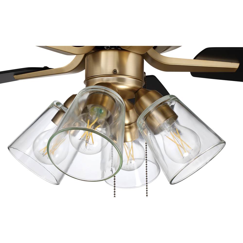 Craftmade P104SB5-52BWNFB Satin Brass Pro Plus 104 52'' 5-blade Ceiling Fan In Satin Brass W/ Black Walnut/flat Black Blades; Integrated Light Kit Image 2
