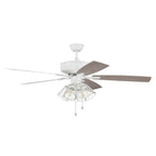 Craftmade P104W5-52WWOK White Pro Plus 104 52'' 5-blade Ceiling Fan In White W/ White/washed Oak Blades; Integrated Light Kit Image 8