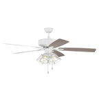 Craftmade P104W5-52WWOK White Pro Plus 104 52'' 5-blade Ceiling Fan In White W/ White/washed Oak Blades; Integrated Light Kit Image 7