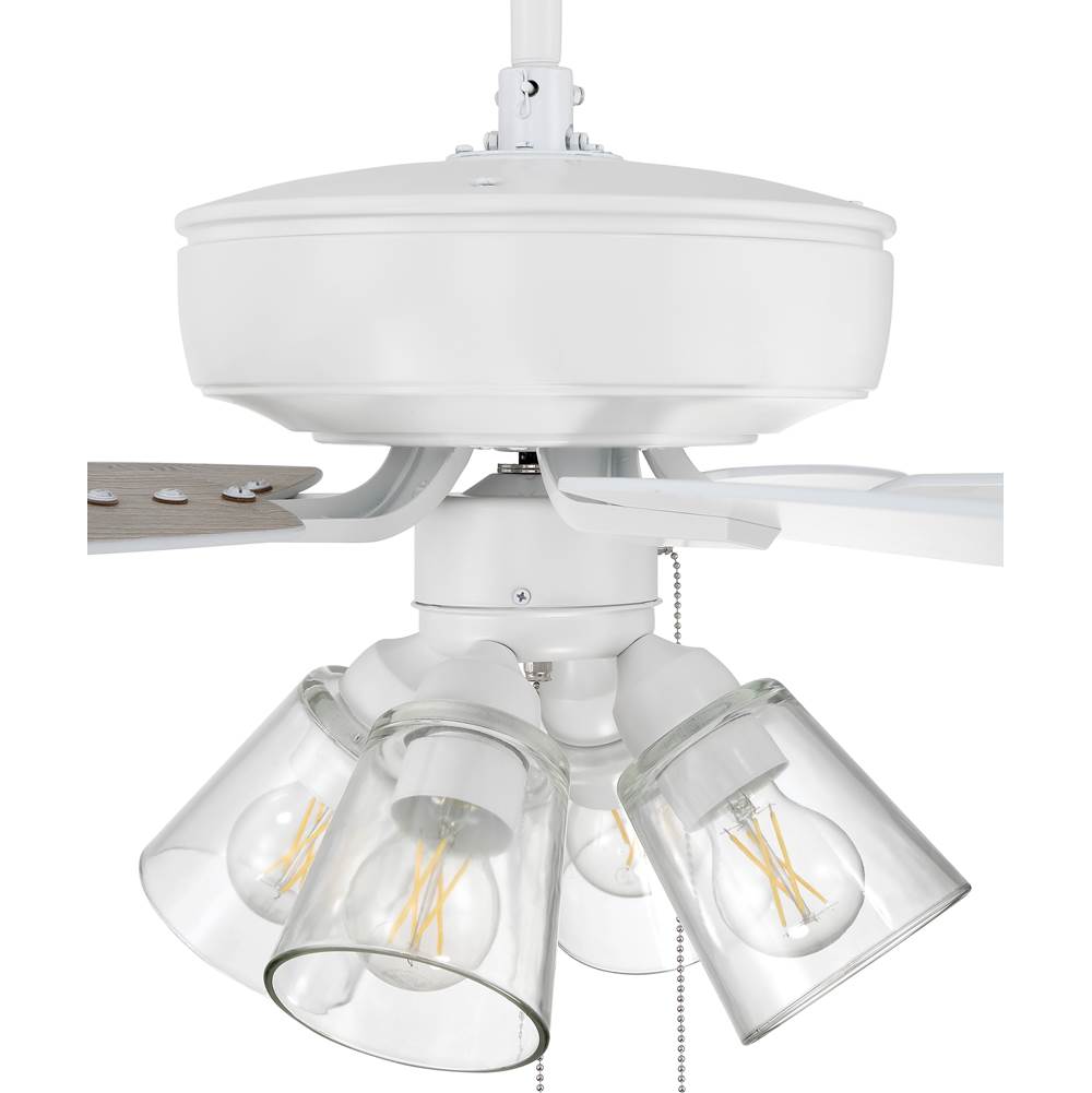 Craftmade P104W5-52WWOK White Pro Plus 104 52'' 5-blade Ceiling Fan In White W/ White/washed Oak Blades; Integrated Light Kit Image 6