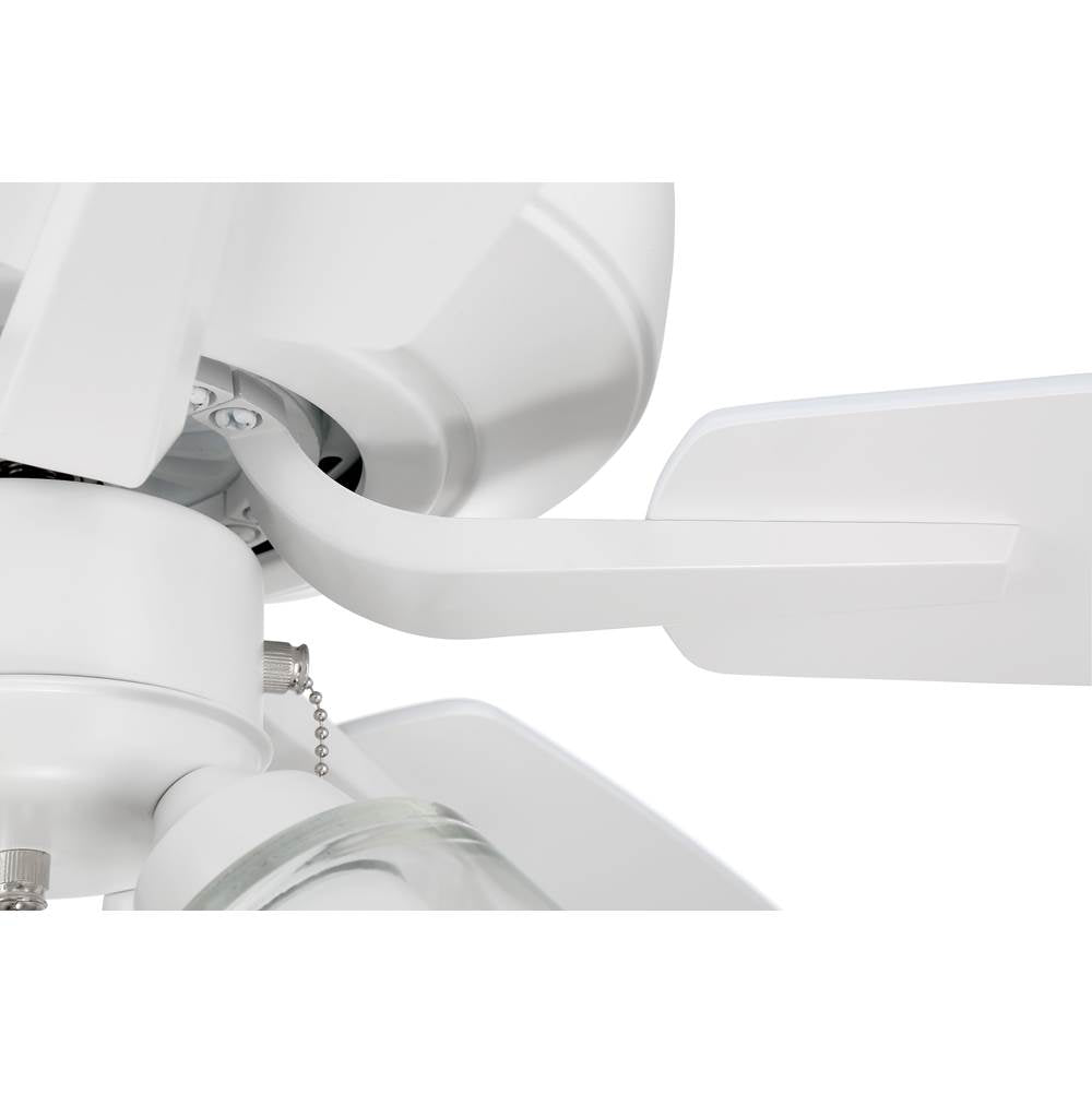 Craftmade P104W5-52WWOK White Pro Plus 104 52'' 5-blade Ceiling Fan In White W/ White/washed Oak Blades; Integrated Light Kit Image 5