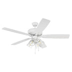 Craftmade P104W5-52WWOK White Pro Plus 104 52'' 5-blade Ceiling Fan In White W/ White/washed Oak Blades; Integrated Light Kit Image 2