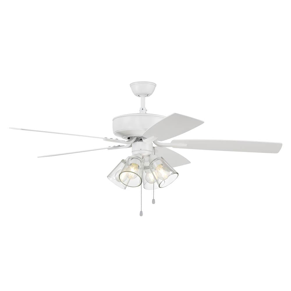 Craftmade Pro Plus 104 Pro Plus 104 52'' 5-blade Ceiling Fan In Brushed Polished Nickel W/ Driftwood/grey Walnut Blades; Integrated Light Kit