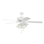 Craftmade Pro Plus 104 Pro Plus 104 52'' 5-blade Ceiling Fan In Brushed Polished Nickel W/ Driftwood/grey Walnut Blades; Integrated Light Kit
