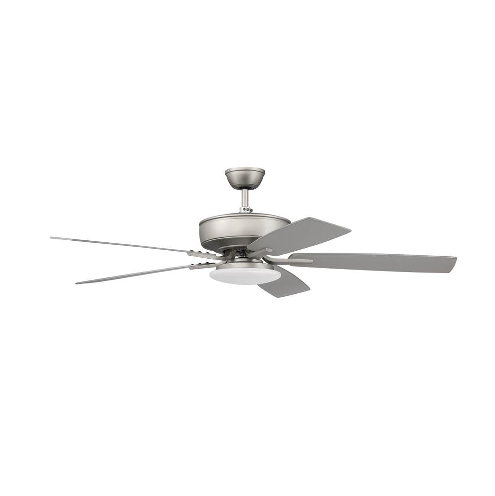 Craftmade P112BN5-52BNGW Brushed Nickel Pro Plus 112 52'' 5-blade Ceiling Fan In Brushed Nickel W/ Brushed Nickel/greywood Blades; Integrated Light Kit Image 1