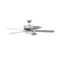 Craftmade P112BN5-52BNGW Brushed Nickel Pro Plus 112 52'' 5-blade Ceiling Fan In Brushed Nickel W/ Brushed Nickel/greywood Blades; Integrated Light Kit Image 1