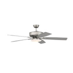 Craftmade Pro Plus Pro Plus 112 52'' 5-blade Ceiling Fan In Brushed Nickel W/ Brushed Nickel/greywood Blades; Integrated Light Kit