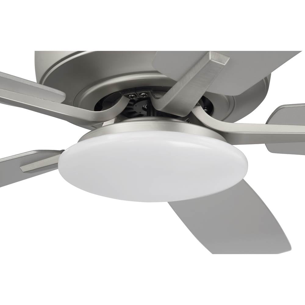 Craftmade P112BN5-52BNGW Brushed Nickel Pro Plus 112 52'' 5-blade Ceiling Fan In Brushed Nickel W/ Brushed Nickel/greywood Blades; Integrated Light Kit Image 2