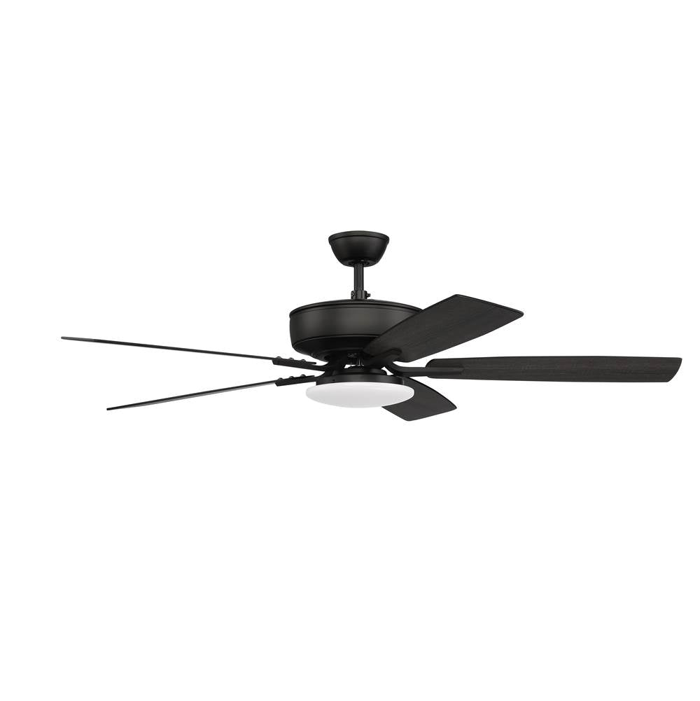 Craftmade P112FB5-52FBGW Flat Black Pro Plus 112 52'' 5-blade Ceiling Fan In Flat Black W/ Flat Black/grey Wood Blades; Integrated Light Kit Image 8