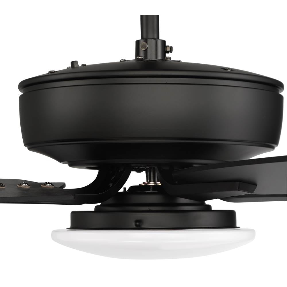 Craftmade P112FB5-52FBGW Flat Black Pro Plus 112 52'' 5-blade Ceiling Fan In Flat Black W/ Flat Black/grey Wood Blades; Integrated Light Kit Image 6
