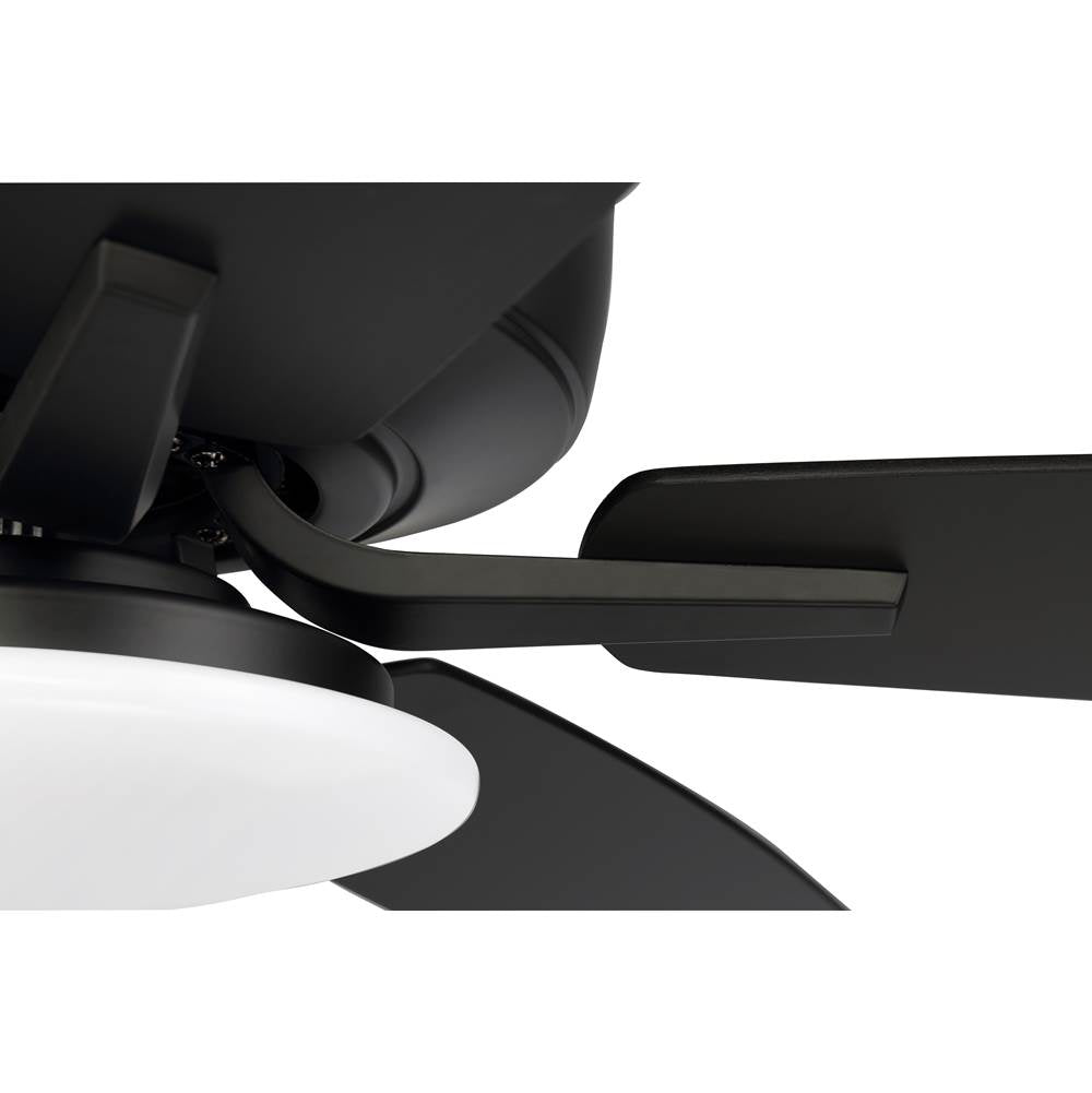 Craftmade P112FB5-52FBGW Flat Black Pro Plus 112 52'' 5-blade Ceiling Fan In Flat Black W/ Flat Black/grey Wood Blades; Integrated Light Kit Image 5