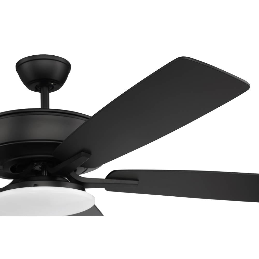 Craftmade P112FB5-52FBGW Flat Black Pro Plus 112 52'' 5-blade Ceiling Fan In Flat Black W/ Flat Black/grey Wood Blades; Integrated Light Kit Image 4