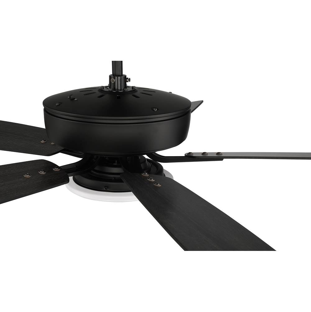 Craftmade P112FB5-52FBGW Flat Black Pro Plus 112 52'' 5-blade Ceiling Fan In Flat Black W/ Flat Black/grey Wood Blades; Integrated Light Kit Image 3