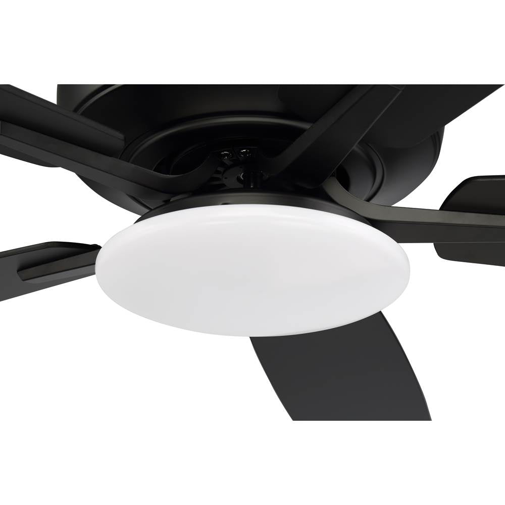Craftmade P112FB5-52FBGW Flat Black Pro Plus 112 52'' 5-blade Ceiling Fan In Flat Black W/ Flat Black/grey Wood Blades; Integrated Light Kit Image 2
