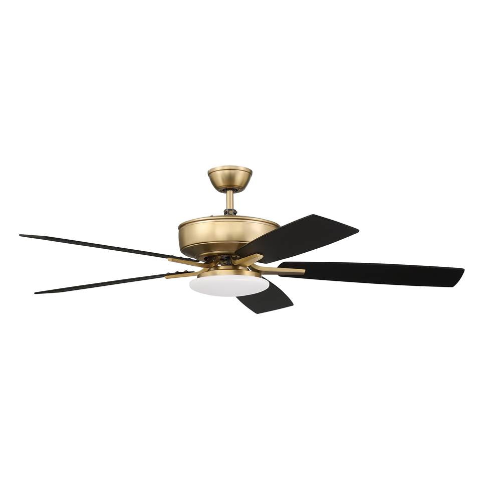 Craftmade P112SB5-52BWNFB Satin Brass Pro Plus 112 52'' 5-blade Ceiling Fan In Satin Brass W/ Black Walnut/flat Black Blades; Integrated Light Kit Image 8