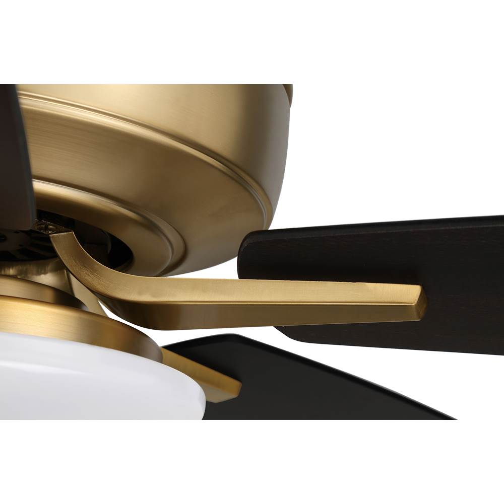Craftmade P112SB5-52BWNFB Satin Brass Pro Plus 112 52'' 5-blade Ceiling Fan In Satin Brass W/ Black Walnut/flat Black Blades; Integrated Light Kit Image 5