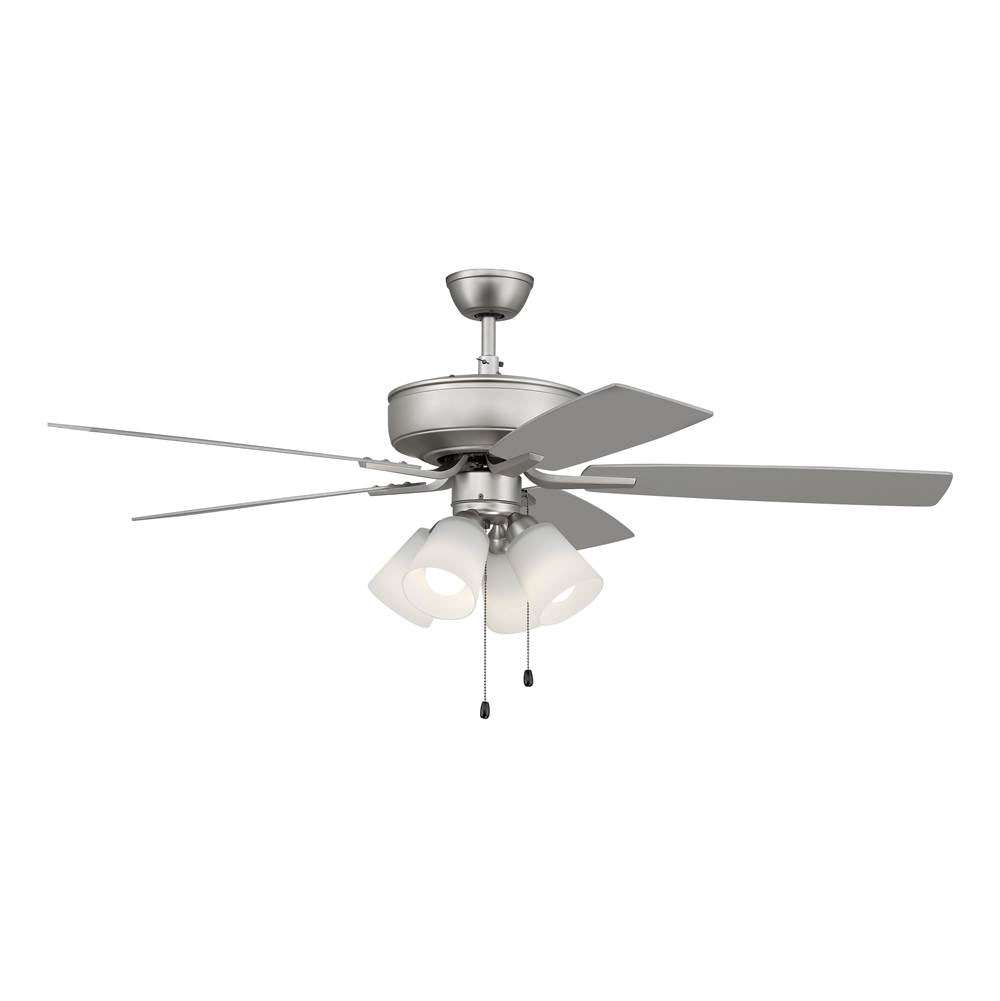 Craftmade Pro Plus Pro Plus 114 52'' 5-blade Ceiling Fan In Brushed Nickel W/ Brushed Nickel/greywood Blades; Integrated Light Kit