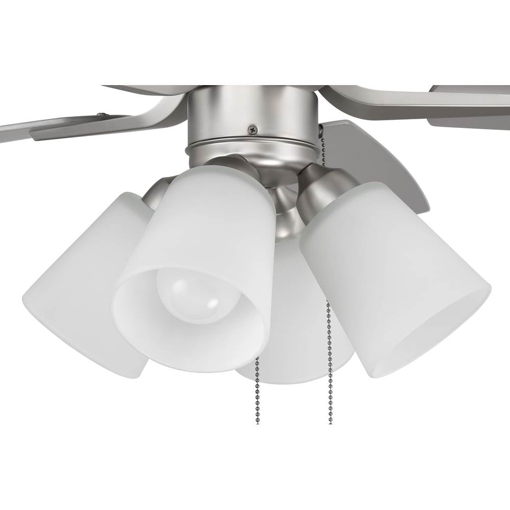 Craftmade P114BN5-52BNGW Brushed Nickel Pro Plus 114 52'' 5-blade Ceiling Fan In Brushed Nickel W/ Brushed Nickel/greywood Blades; Integrated Light Kit Image 2