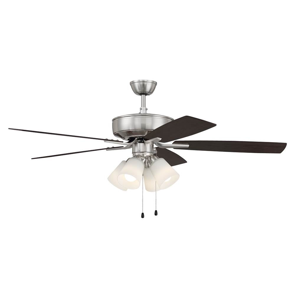 Craftmade Pro Plus Pro Plus 114 52'' 5-blade Ceiling Fan In Brushed Nickel W/ Brushed Nickel/greywood Blades; Integrated Light Kit
