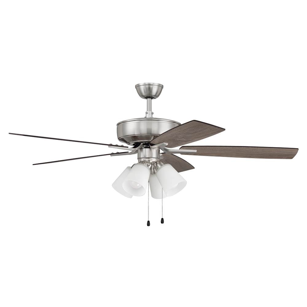 Craftmade P114BNK5-52DWGWN Brushed Polished Nickel Pro Plus 114 52'' 5-blade Ceiling Fan In Brushed Polished Nickel W/ Driftwood/grey Walnut Blades; Integrated Light Kit Image 8
