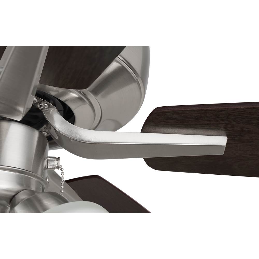 Craftmade P114BNK5-52DWGWN Brushed Polished Nickel Pro Plus 114 52'' 5-blade Ceiling Fan In Brushed Polished Nickel W/ Driftwood/grey Walnut Blades; Integrated Light Kit Image 5