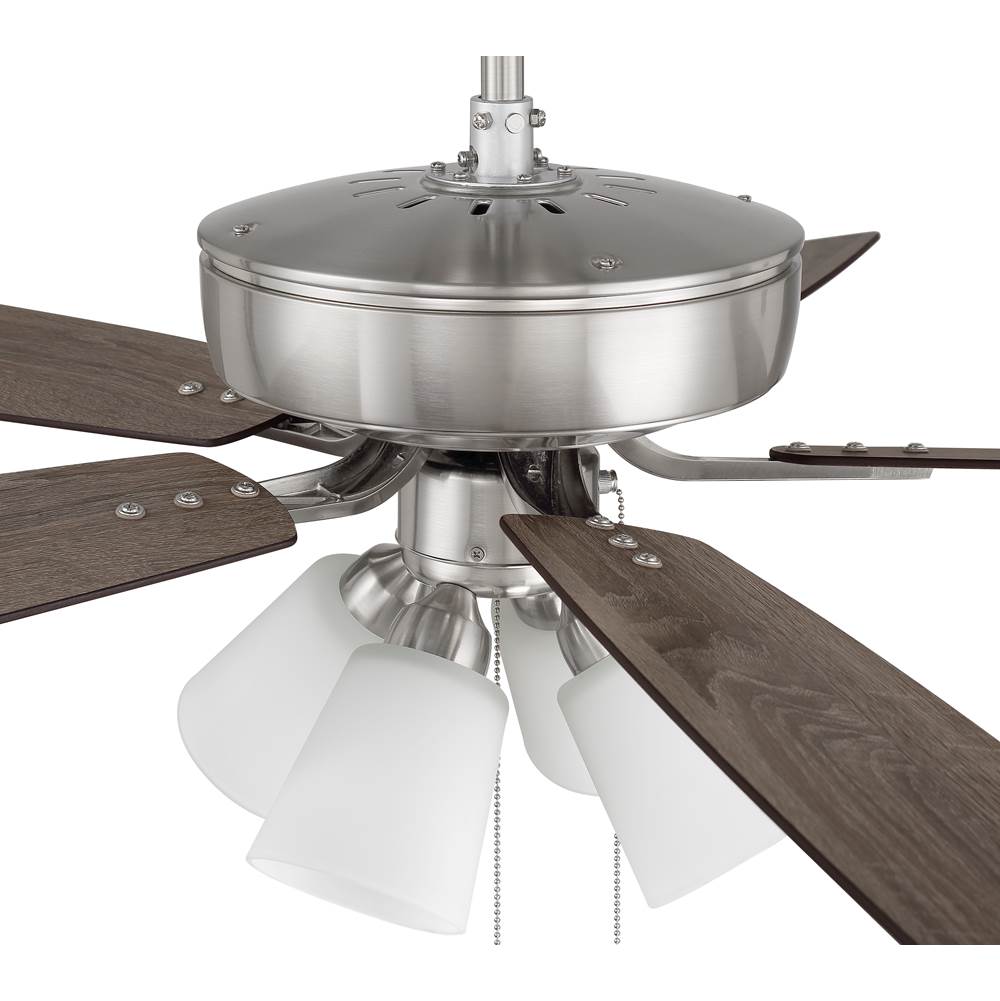 Craftmade P114BNK5-52DWGWN Brushed Polished Nickel Pro Plus 114 52'' 5-blade Ceiling Fan In Brushed Polished Nickel W/ Driftwood/grey Walnut Blades; Integrated Light Kit Image 4