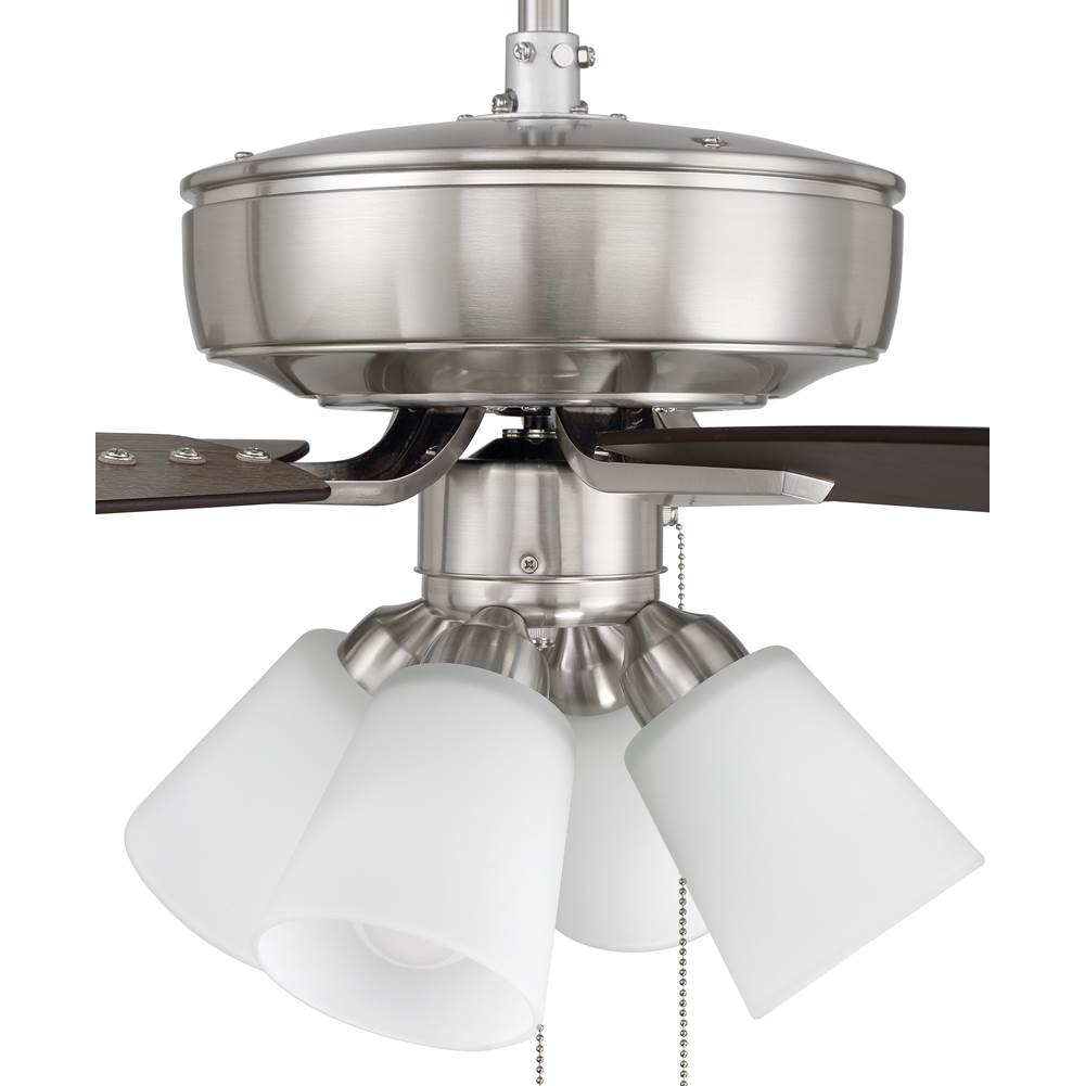 Craftmade P114BNK5-52DWGWN Brushed Polished Nickel Pro Plus 114 52'' 5-blade Ceiling Fan In Brushed Polished Nickel W/ Driftwood/grey Walnut Blades; Integrated Light Kit Image 3