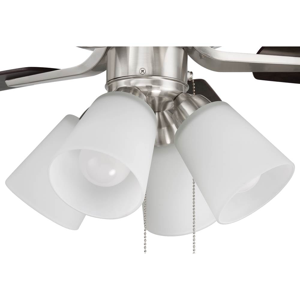 Craftmade P114BNK5-52DWGWN Brushed Polished Nickel Pro Plus 114 52'' 5-blade Ceiling Fan In Brushed Polished Nickel W/ Driftwood/grey Walnut Blades; Integrated Light Kit Image 2