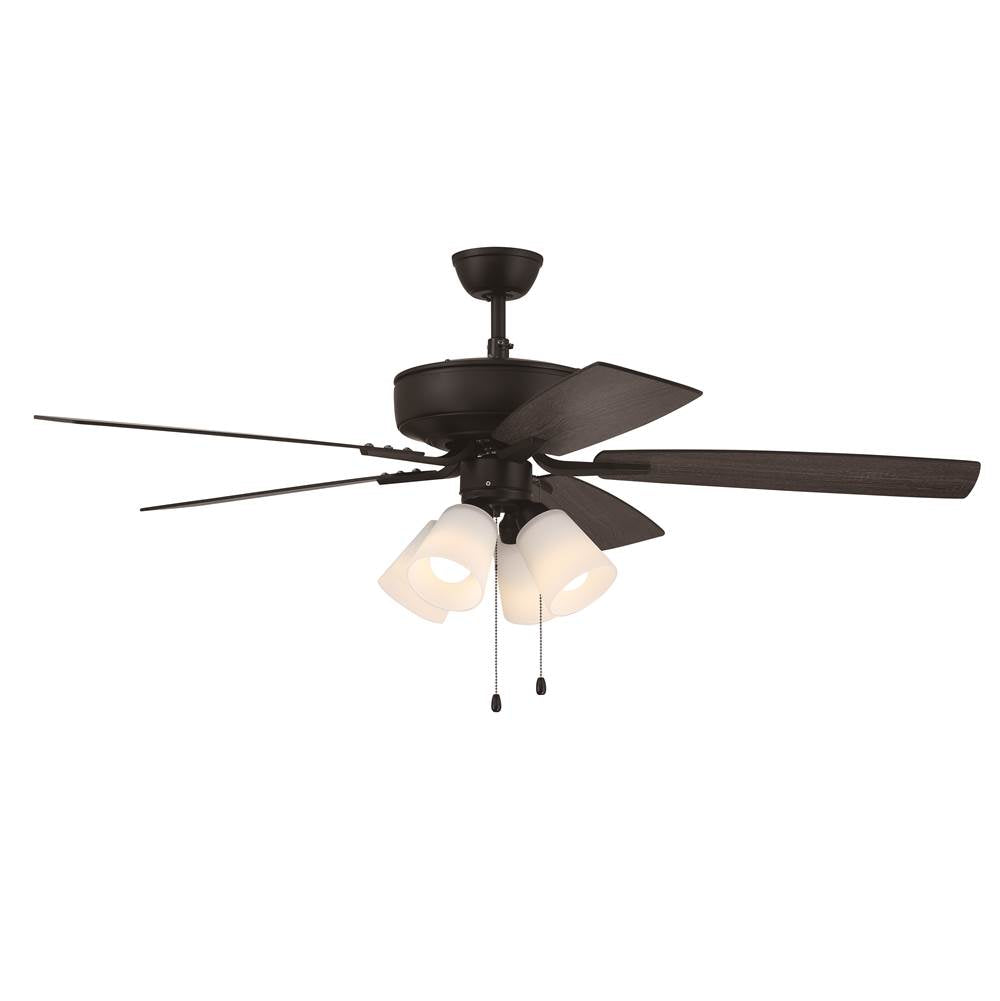 Craftmade Pro Plus Pro Plus 114 52'' 5-blade Ceiling Fan In Brushed Nickel W/ Brushed Nickel/greywood Blades; Integrated Light Kit