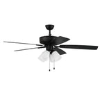 Craftmade P114FB5-52FBGW Flat Black Pro Plus 114 52'' 5-blade Ceiling Fan In Flat Black W/ Flat Black/grey Wood Blades; Integrated Light Kit Image 7
