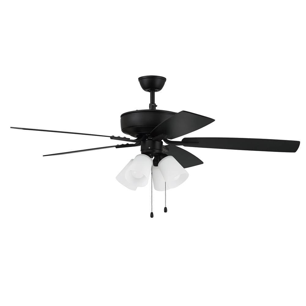 Craftmade P114FB5-52FBGW Flat Black Pro Plus 114 52'' 5-blade Ceiling Fan In Flat Black W/ Flat Black/grey Wood Blades; Integrated Light Kit Image 7