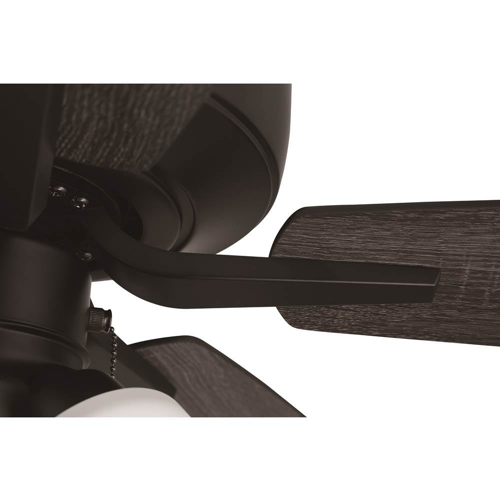 Craftmade P114FB5-52FBGW Flat Black Pro Plus 114 52'' 5-blade Ceiling Fan In Flat Black W/ Flat Black/grey Wood Blades; Integrated Light Kit Image 5