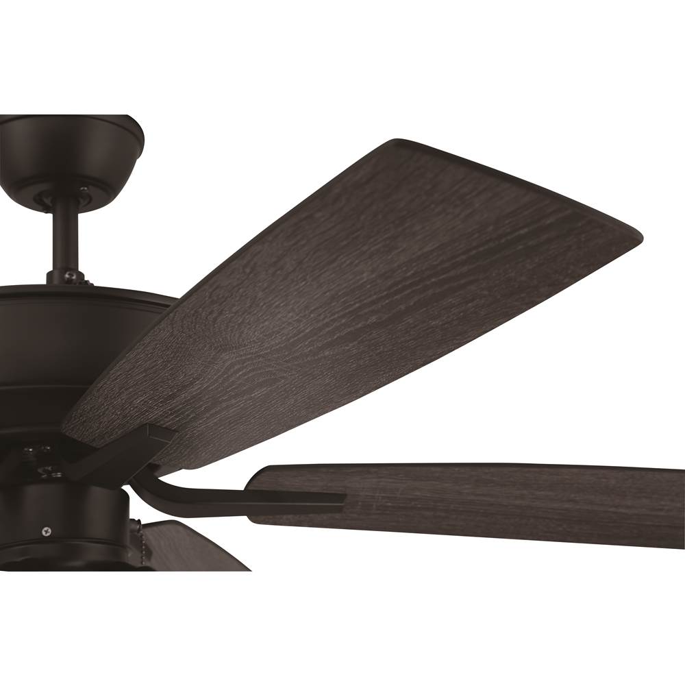 Craftmade P114FB5-52FBGW Flat Black Pro Plus 114 52'' 5-blade Ceiling Fan In Flat Black W/ Flat Black/grey Wood Blades; Integrated Light Kit Image 4