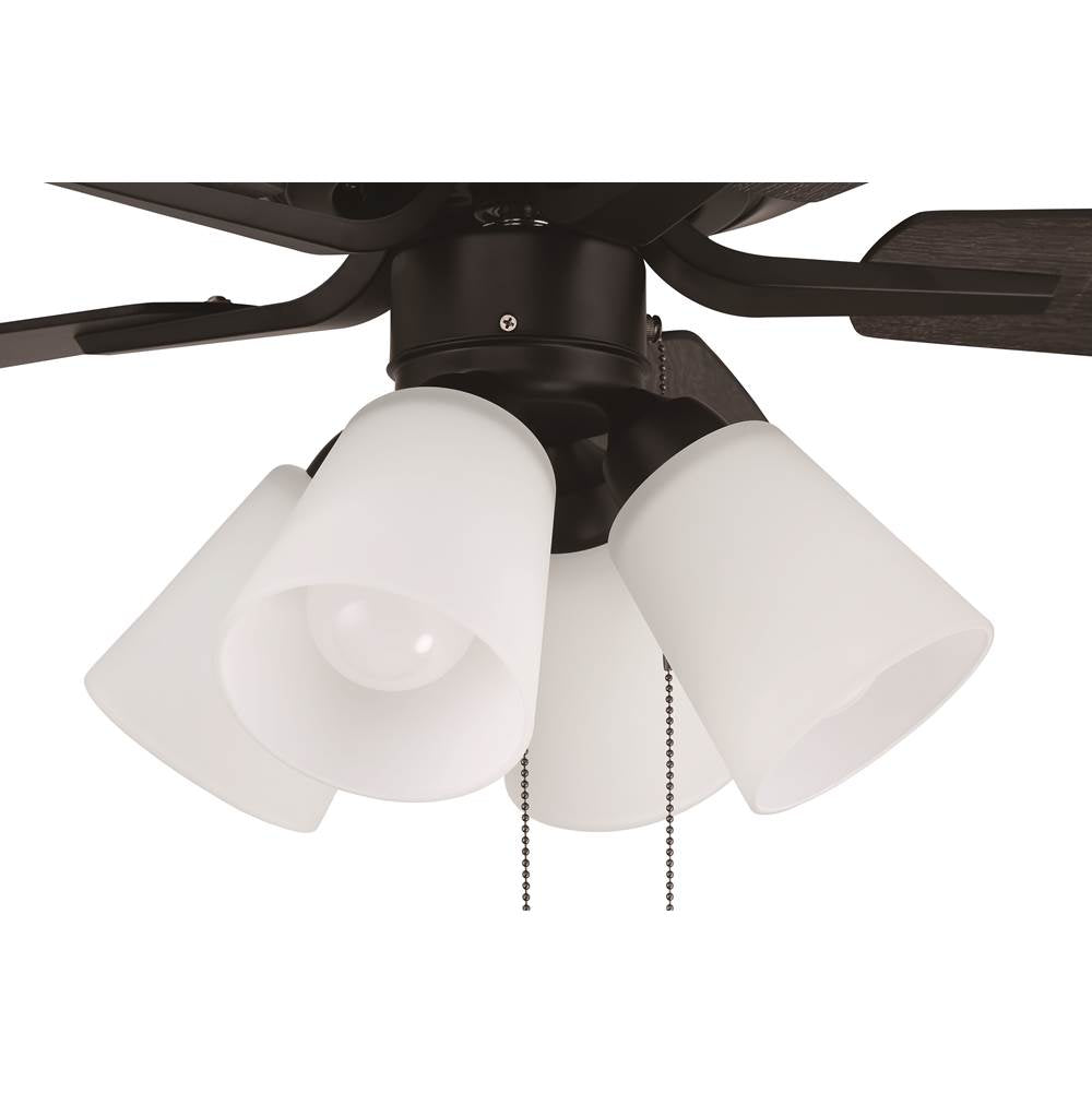 Craftmade P114FB5-52FBGW Flat Black Pro Plus 114 52'' 5-blade Ceiling Fan In Flat Black W/ Flat Black/grey Wood Blades; Integrated Light Kit Image 3