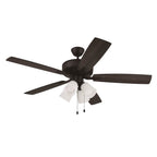 Craftmade P114FB5-52FBGW Flat Black Pro Plus 114 52'' 5-blade Ceiling Fan In Flat Black W/ Flat Black/grey Wood Blades; Integrated Light Kit Image 2