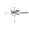 Craftmade P211BN5-52BNGW Brushed Nickel Pro Plus 211 52'' 5-blade Ceiling Fan In Brushed Nickel W/ Brushed Nickel/greywood Blades; Light Kit Included (optional) Image 1