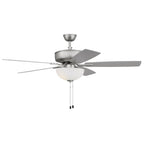 Craftmade Pro Plus Pro Plus 211 52'' 5-blade Ceiling Fan In Brushed Nickel W/ Brushed Nickel/greywood Blades; Light Kit Included (optional)