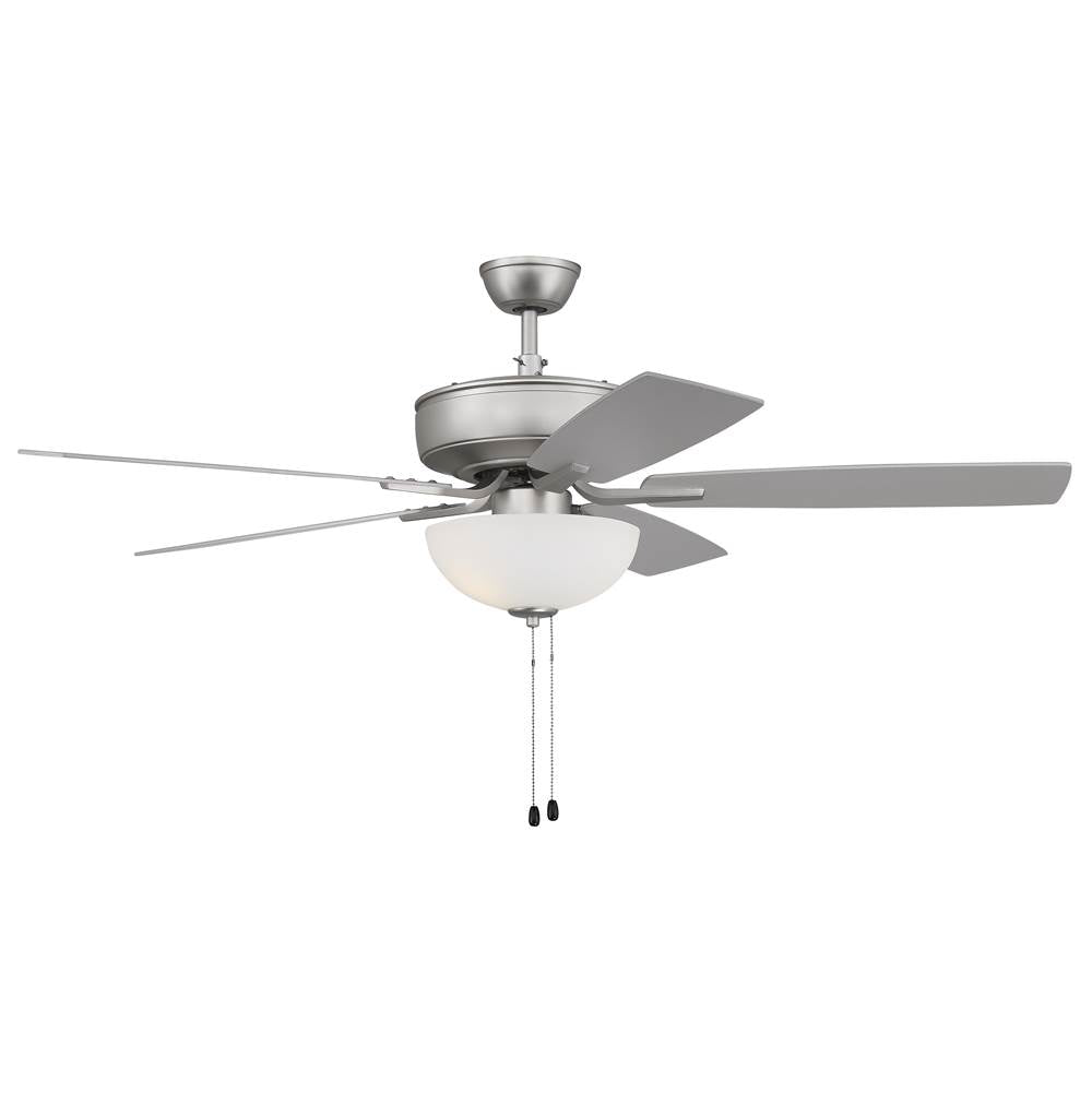 Craftmade Pro Plus Pro Plus 211 52'' 5-blade Ceiling Fan In Brushed Nickel W/ Brushed Nickel/greywood Blades; Light Kit Included (optional)