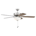 Craftmade Pro Plus Pro Plus 211 52'' 5-blade Ceiling Fan In Brushed Nickel W/ Brushed Nickel/greywood Blades; Light Kit Included (optional)