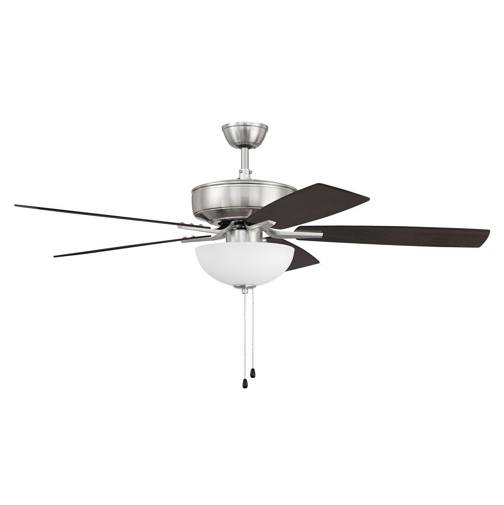 Craftmade P211BNK5-52DWGWN Brushed Polished Nickel Pro Plus 211 52'' 5-blade Ceiling Fan In Brushed Polished Nickel W/ Driftwood/grey Walnut Blades; Light Kit Included (optional) Image 7