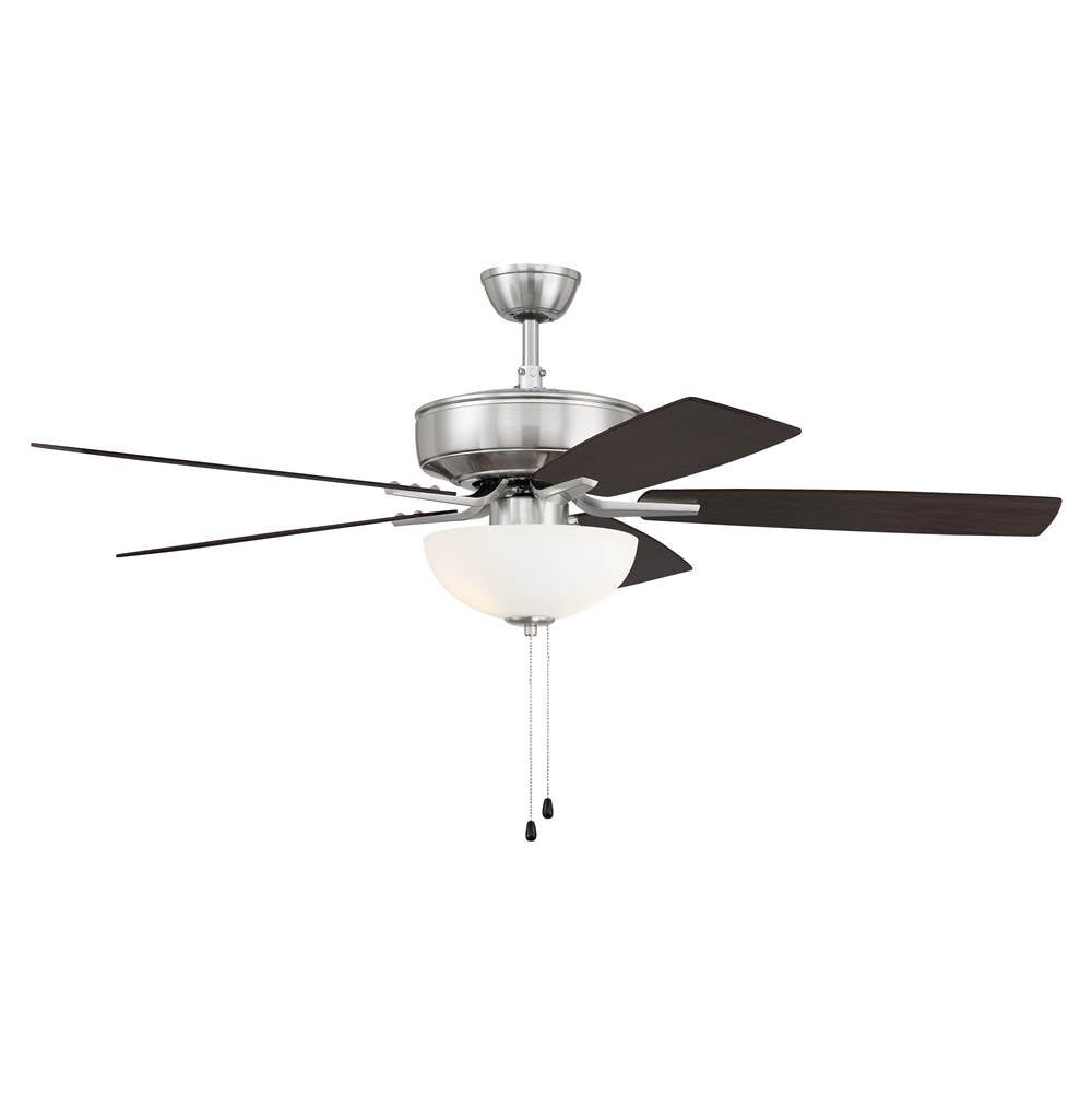 Craftmade P211BNK5-52DWGWN Brushed Polished Nickel Pro Plus 211 52'' 5-blade Ceiling Fan In Brushed Polished Nickel W/ Driftwood/grey Walnut Blades; Light Kit Included (optional) Image 6
