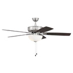 Craftmade P211BNK5-52DWGWN Brushed Polished Nickel Pro Plus 211 52'' 5-blade Ceiling Fan In Brushed Polished Nickel W/ Driftwood/grey Walnut Blades; Light Kit Included (optional) Image 6