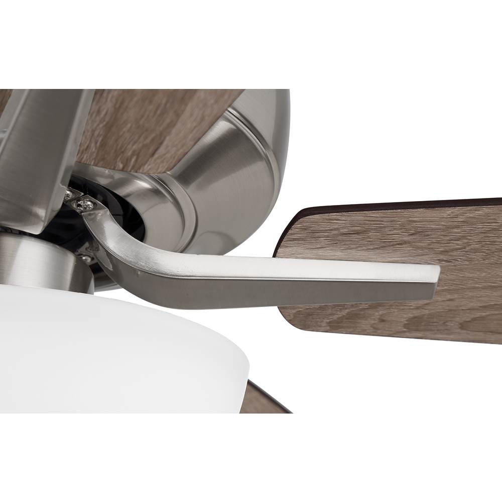 Craftmade P211BNK5-52DWGWN Brushed Polished Nickel Pro Plus 211 52'' 5-blade Ceiling Fan In Brushed Polished Nickel W/ Driftwood/grey Walnut Blades; Light Kit Included (optional) Image 5
