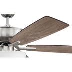 Craftmade P211BNK5-52DWGWN Brushed Polished Nickel Pro Plus 211 52'' 5-blade Ceiling Fan In Brushed Polished Nickel W/ Driftwood/grey Walnut Blades; Light Kit Included (optional) Image 4