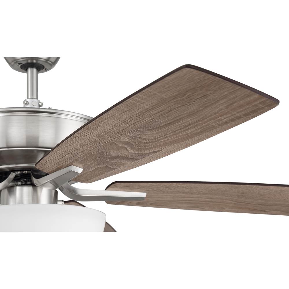 Craftmade P211BNK5-52DWGWN Brushed Polished Nickel Pro Plus 211 52'' 5-blade Ceiling Fan In Brushed Polished Nickel W/ Driftwood/grey Walnut Blades; Light Kit Included (optional) Image 4