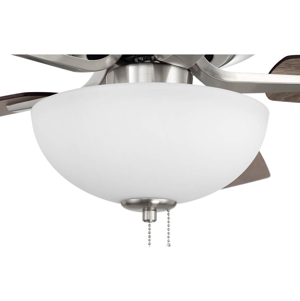 Craftmade P211BNK5-52DWGWN Brushed Polished Nickel Pro Plus 211 52'' 5-blade Ceiling Fan In Brushed Polished Nickel W/ Driftwood/grey Walnut Blades; Light Kit Included (optional) Image 3