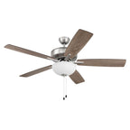 Craftmade P211BNK5-52DWGWN Brushed Polished Nickel Pro Plus 211 52'' 5-blade Ceiling Fan In Brushed Polished Nickel W/ Driftwood/grey Walnut Blades; Light Kit Included (optional) Image 2