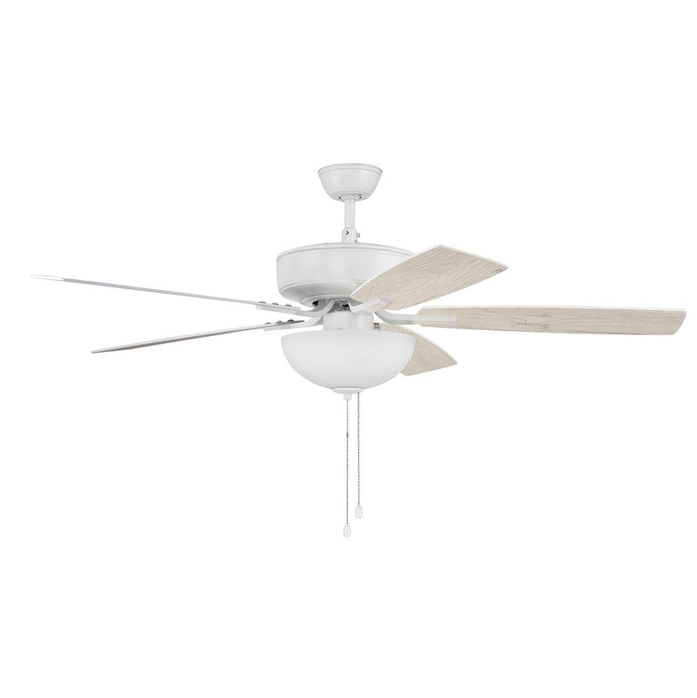 Craftmade P211W5-52WWOK White Pro Plus 211 52'' 5-blade Ceiling Fan In White W/ White/washed Oak Blades; Light Kit Included (optional) Image 8