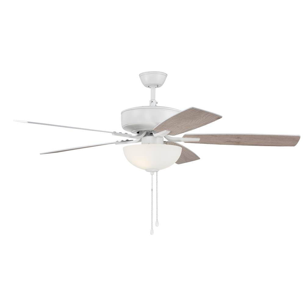 Craftmade P211W5-52WWOK White Pro Plus 211 52'' 5-blade Ceiling Fan In White W/ White/washed Oak Blades; Light Kit Included (optional) Image 7