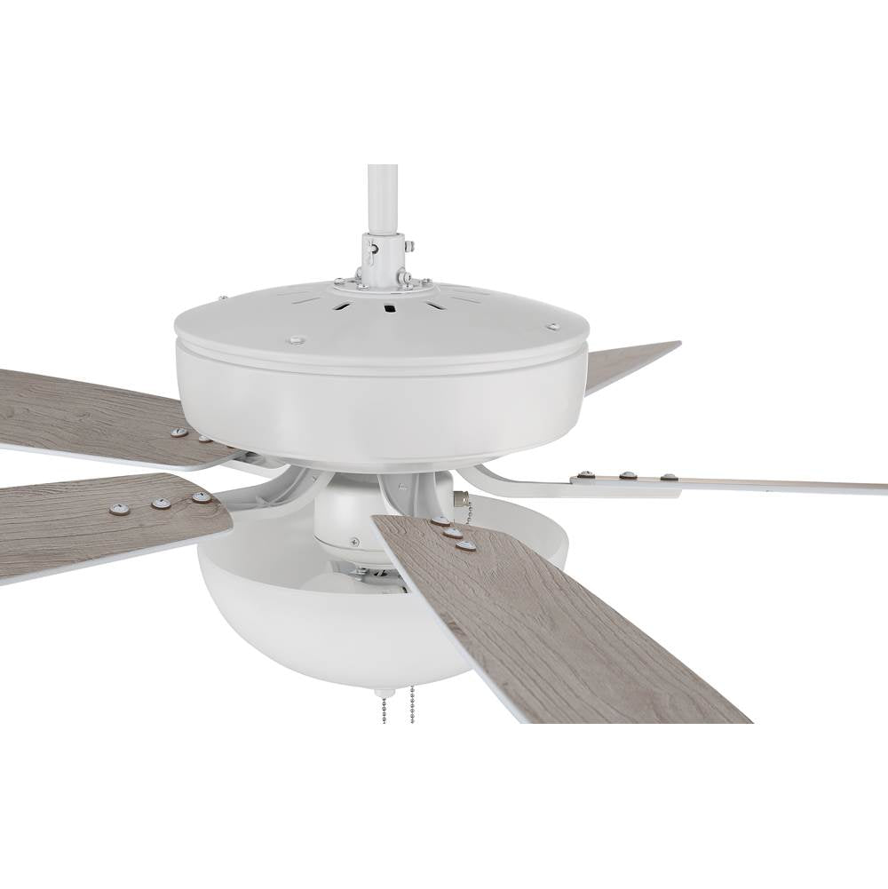 Craftmade P211W5-52WWOK White Pro Plus 211 52'' 5-blade Ceiling Fan In White W/ White/washed Oak Blades; Light Kit Included (optional) Image 3